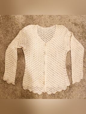 VINTAGE LACE LIKE CROCHETED CARDIGAN